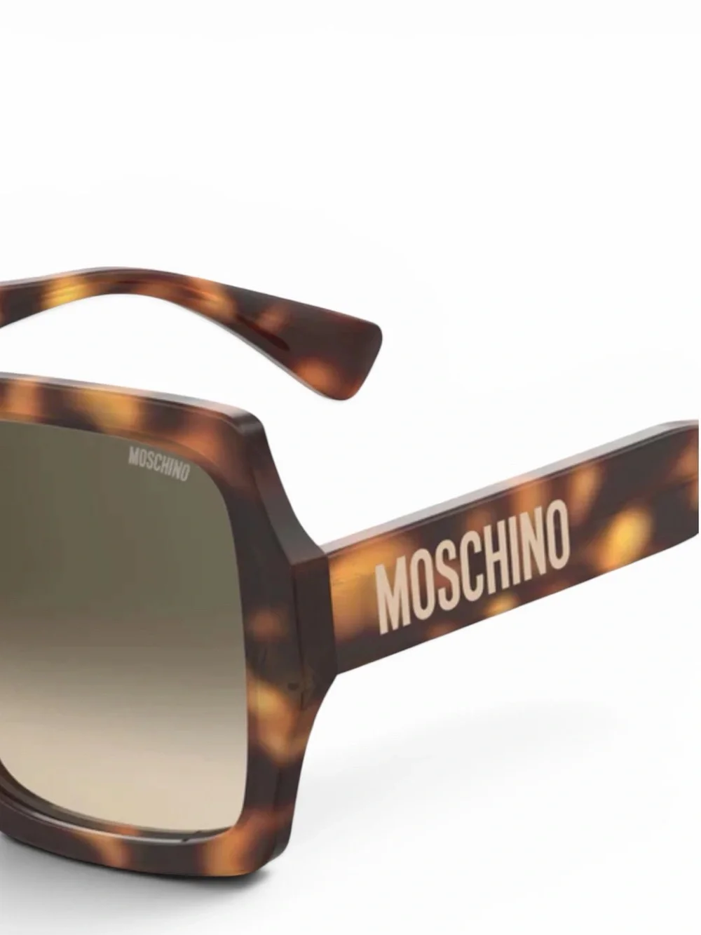 Moschino Tortoiseshell Square-Frame Sunglasses with Gradient Lenses
